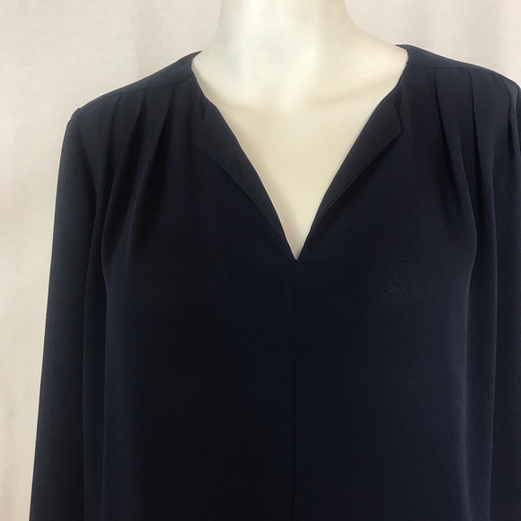 C7 Pleione S Navy Sheer Top “V” Neck 3/4 sleeves - Picture 3 of 7